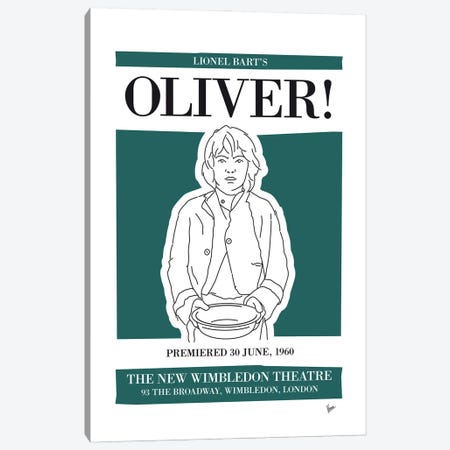 My Oliver Musical Poster Canvas Print #CKG1455} by Chungkong Canvas Wall Art