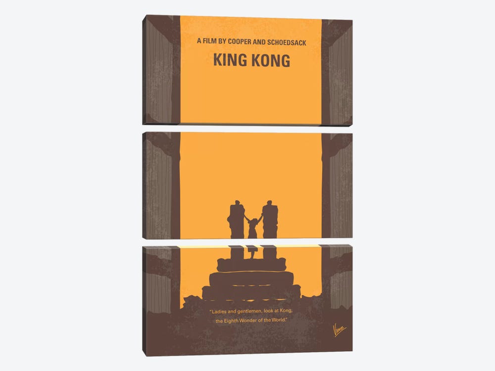 King Kong Minimal Movie Poster by Chungkong 3-piece Canvas Art Print