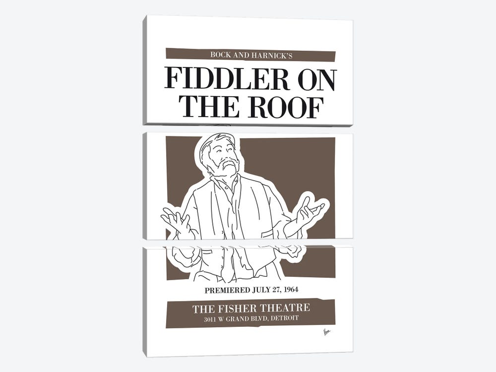 My Fiddler On The Roof Musical Poster by Chungkong 3-piece Canvas Wall Art