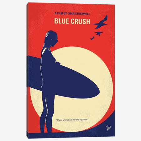 Blue Crush Minimal Movie Poster Canvas Print #CKG1467} by Chungkong Canvas Art Print