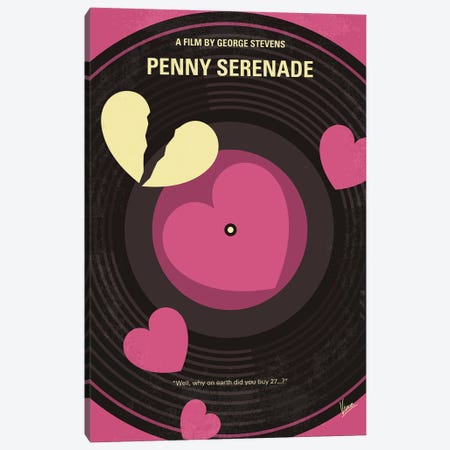 Penny Serenade Minimal Movie Poster Canvas Print #CKG1468} by Chungkong Canvas Art