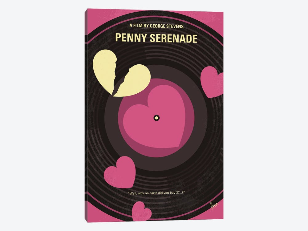 Penny Serenade Minimal Movie Poster by Chungkong 1-piece Canvas Wall Art