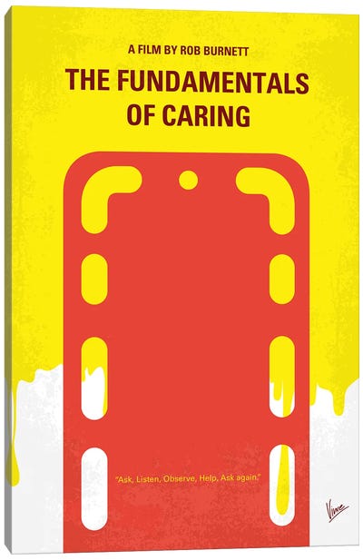 The Fundamentals Of Caring Minimal Movie Poster Canvas Art Print - Cream Art