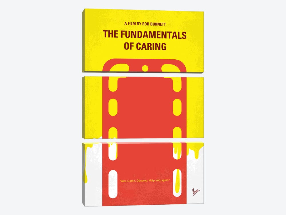 The Fundamentals Of Caring Minimal Movie Poster by Chungkong 3-piece Canvas Art Print