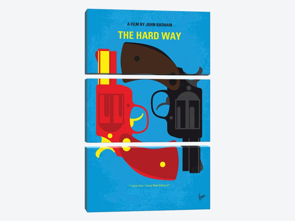 The Hard Way Minimal Movie Poster by Chungkong 3-piece Canvas Wall Art