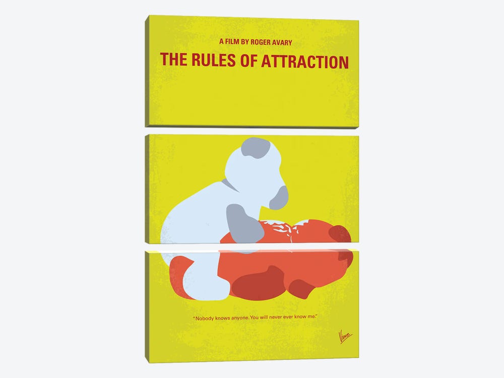The Rules Of Attraction Minimal Movie Poster by Chungkong 3-piece Canvas Art Print