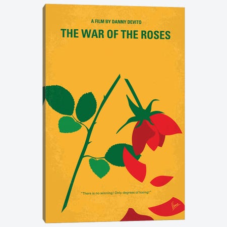 The War Of The Roses Minimal Movie Poster Canvas Print #CKG1476} by Chungkong Canvas Wall Art