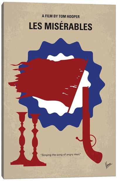 Les Miserables Minimal Movie Poster Canvas Art Print - Broadway & Musicals