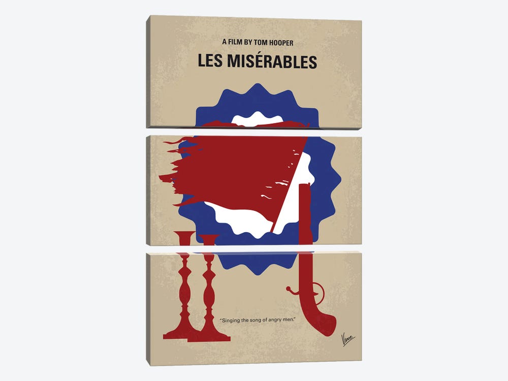 Les Miserables Minimal Movie Poster by Chungkong 3-piece Canvas Art