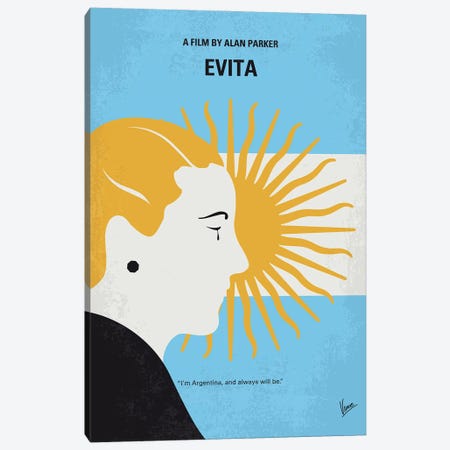 Evita Minimal Movie Poster Canvas Print #CKG1480} by Chungkong Canvas Artwork