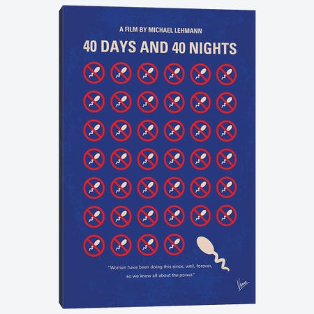 40 Days And 40 Nights Minimal Movie Poster Canvas Print #CKG1481} by Chungkong Canvas Wall Art