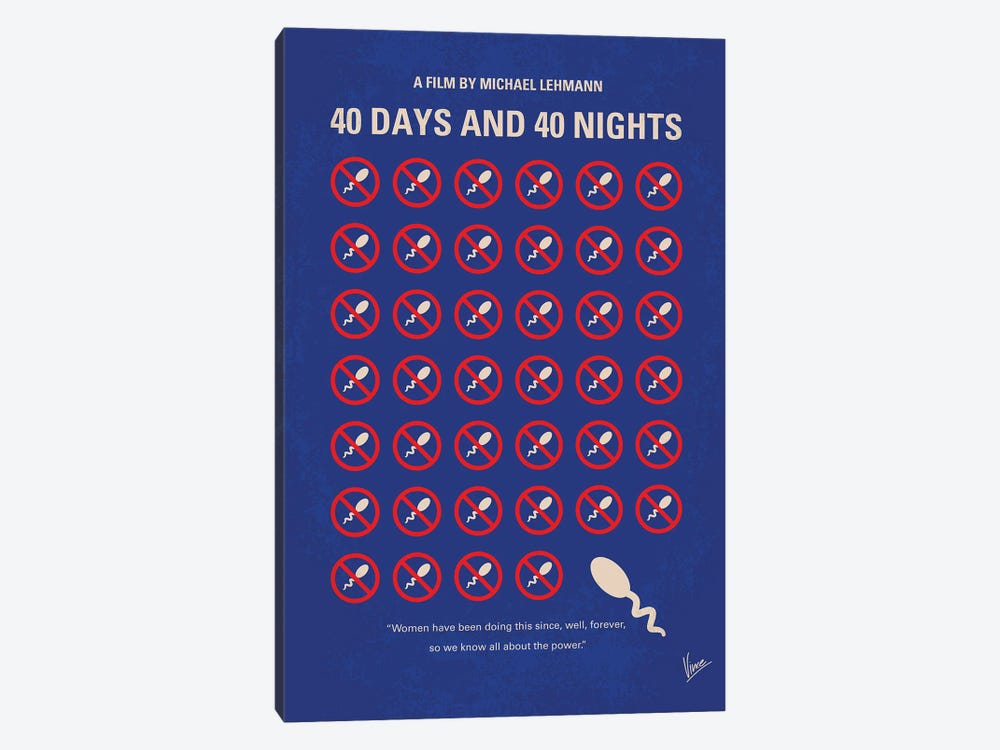 40 Days And 40 Nights Minimal Movie Poster by Chungkong 1-piece Art Print