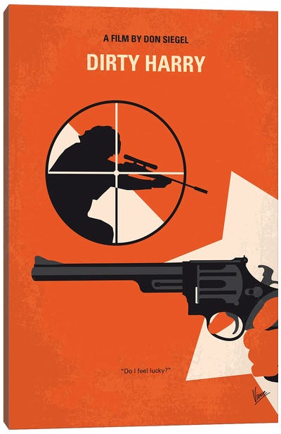 Dirty Harry Minimal Movie Poster Canvas Art Print - Art for Dad