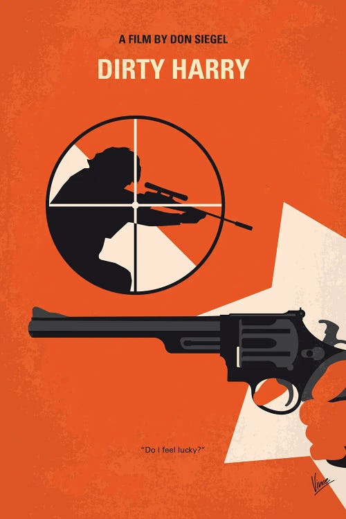 Dirty Harry Minimal Movie Poster by Chungkong wall art