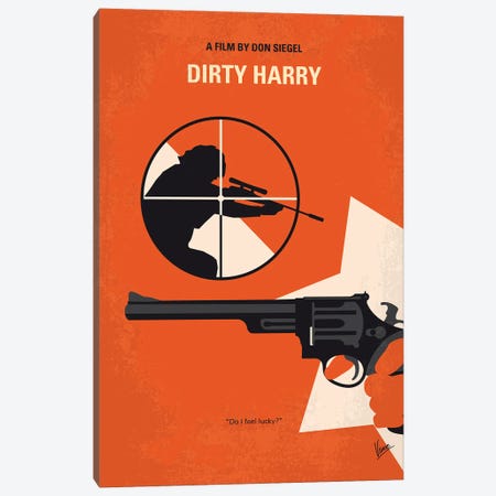 Dirty Harry Minimal Movie Poster Canvas Print #CKG1483} by Chungkong Canvas Artwork