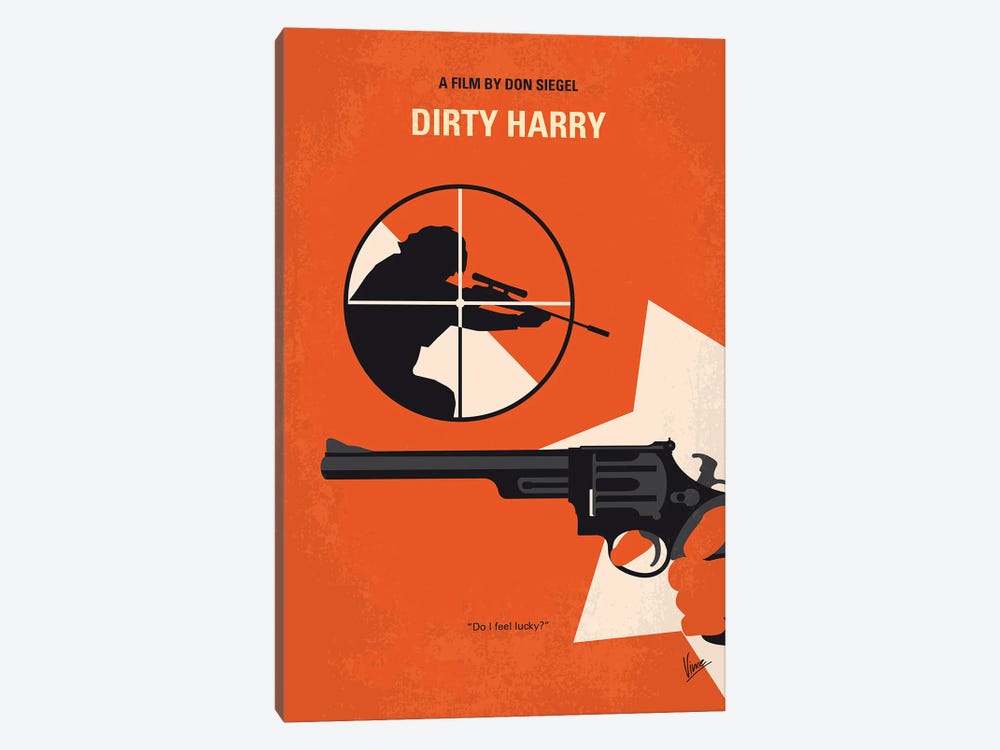 Dirty Harry Minimal Movie Poster by Chungkong 1-piece Art Print