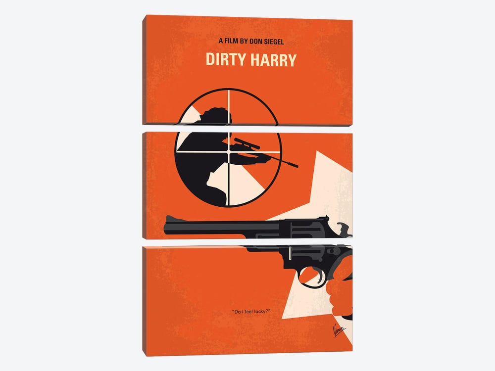 Dirty Harry Minimal Movie Poster by Chungkong 3-piece Art Print