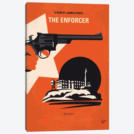 Dirty Harry The Enforcer Minimal Movie Poster Canvas Print #CKG1485} by Chungkong Canvas Art Print