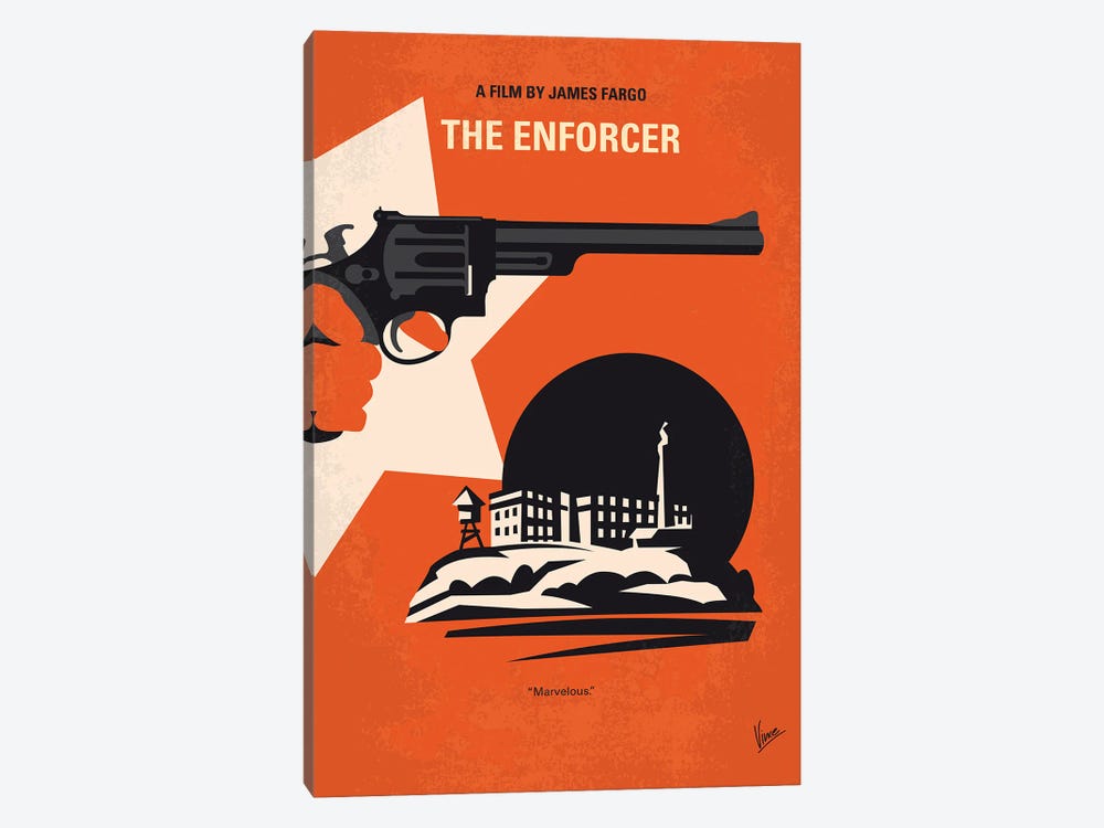 Dirty Harry The Enforcer Minimal Movie Poster by Chungkong 1-piece Canvas Art Print