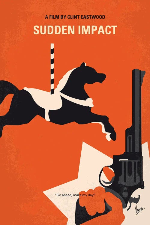 Dirty Harry Sudden Impact Minimal Movie Poster by Chungkong wall art