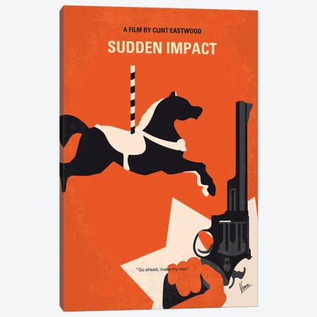 Dirty Harry Sudden Impact Minimal Movie Poster Canvas Print #CKG1486} by Chungkong Art Print