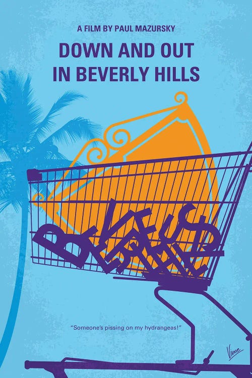 My Down And Out In Beverly Hills Minimal Movie Poster