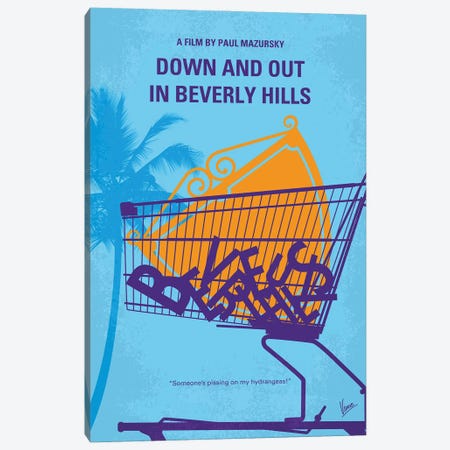 My Down And Out In Beverly Hills Minimal Movie Poster Canvas Print #CKG1489} by Chungkong Canvas Wall Art