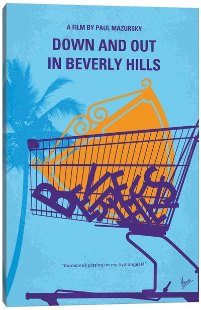 My Down And Out In Beverly Hills Minimal Movie Poster Canvas Art Print