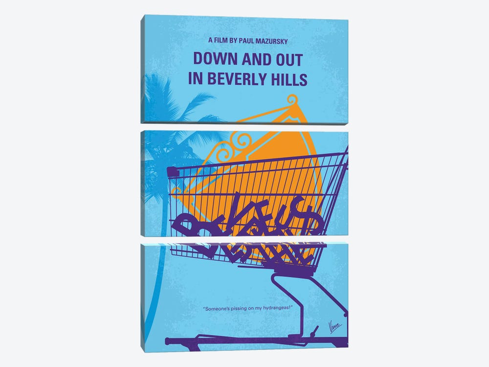 My Down And Out In Beverly Hills Minimal Movie Poster by Chungkong 3-piece Canvas Art Print