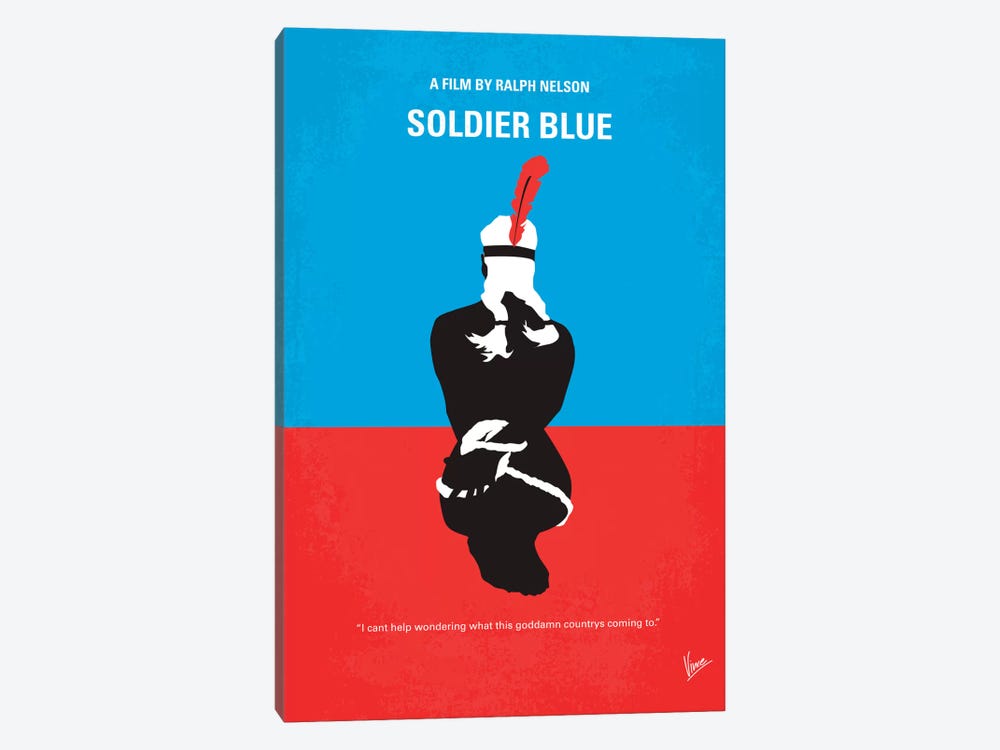 Soldier Blue Minimal Movie Poster by Chungkong 1-piece Canvas Wall Art