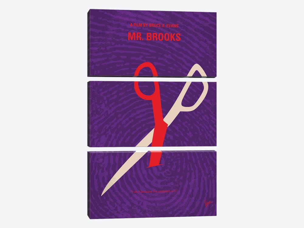 My Mr Brooks Minimal Movie Poster by Chungkong 3-piece Art Print