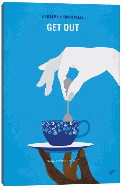 My Get Out Minimal Movie Poster Canvas Art Print - Tea Art
