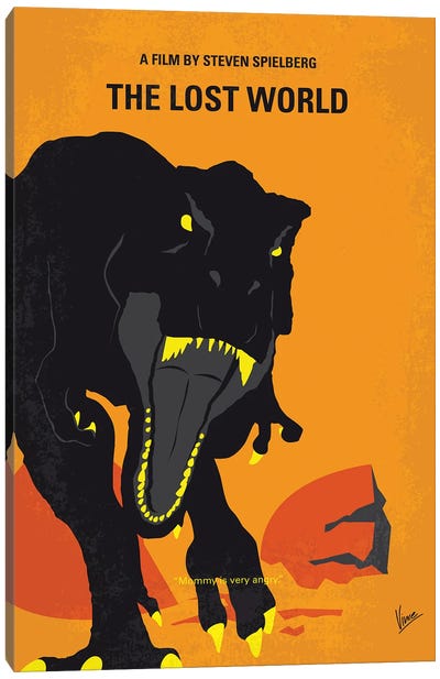 My The Lost World Minimal Movie Poster Canvas Art Print - Prehistoric Animal Art