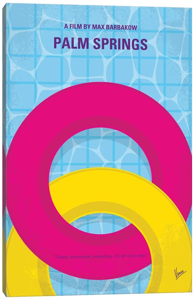 My Palm Springs Minimal Movie Poster Canvas Art Print - Swimming Pool Art