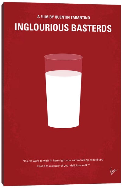 Inglourious Basterds Minimal Movie Poster Canvas Art Print - Chungkong's Action & Adventure Movie Posters