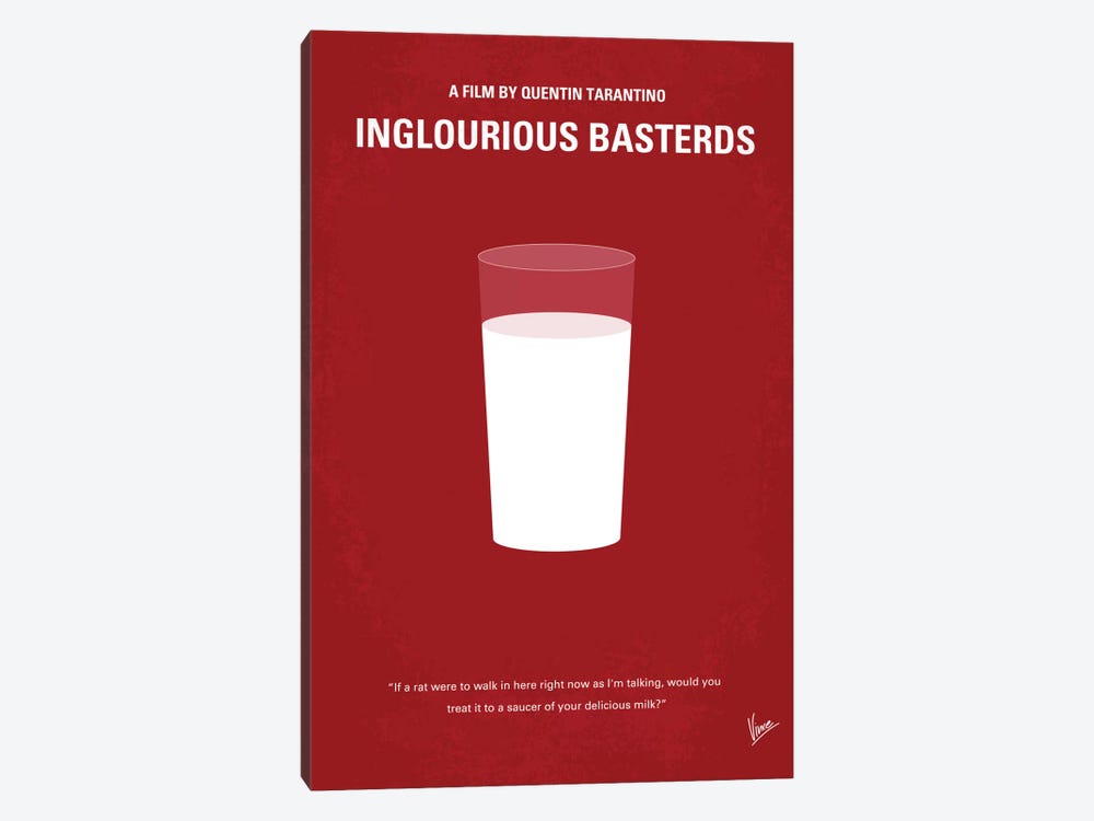 Inglourious Basterds Minimal Movie Poster by Chungkong 1-piece Canvas Art Print
