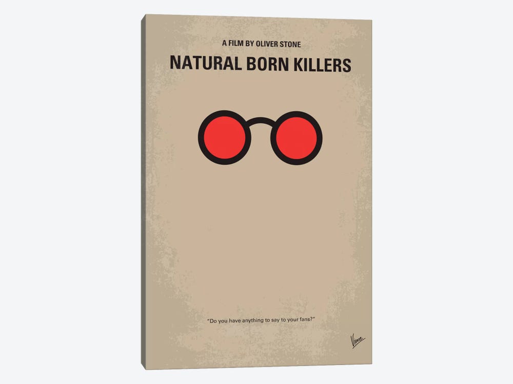 Natural Born Killers Minimal Movie Poster by Chungkong 1-piece Canvas Wall Art