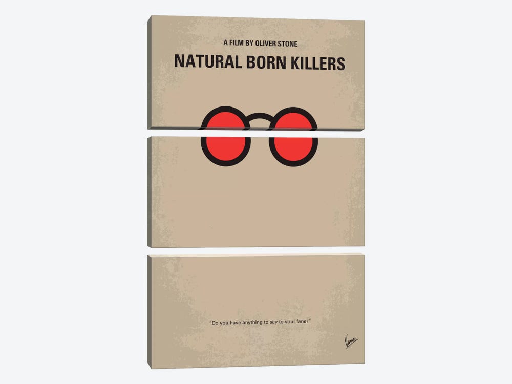 Natural Born Killers Minimal Movie Poster by Chungkong 3-piece Canvas Wall Art
