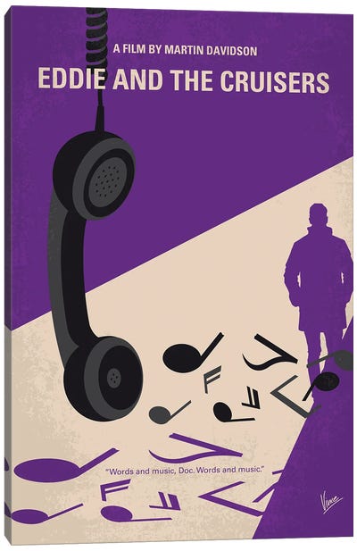 Eddie And The Cruisers Poster Canvas Art Print - Mystery Minimalist Movie Posters