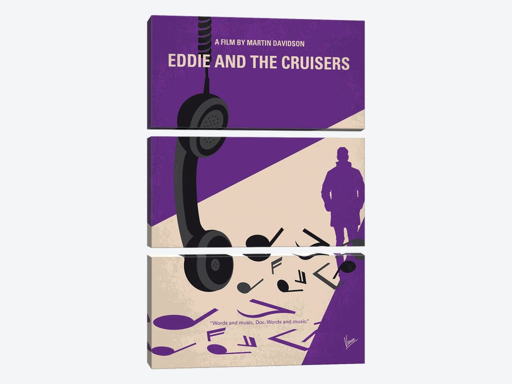 Eddie And The Cruisers Poster by Chungkong 3-piece Canvas Print