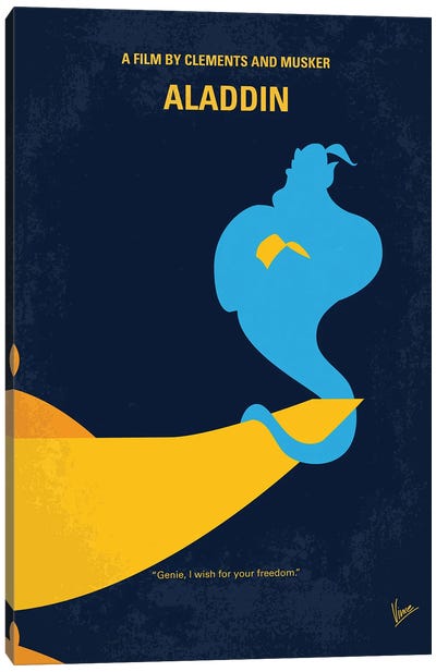 Aladdin Poster Canvas Art Print - Animation & Kids Minimalist Movie Posters