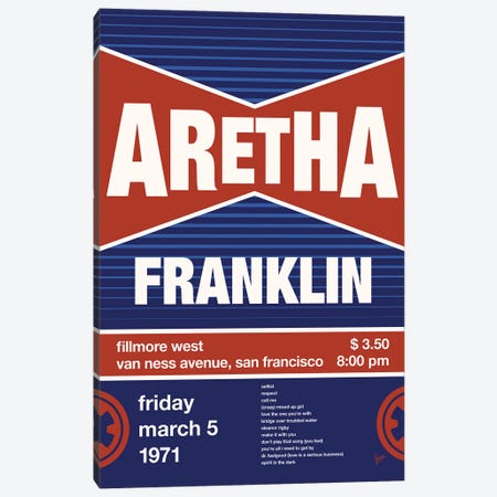 Aretha Franklin Poster Canvas Print #CKG1536} by Chungkong Canvas Art Print