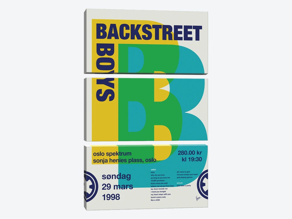 Backstreet Boys Poster by Chungkong 3-piece Canvas Art Print