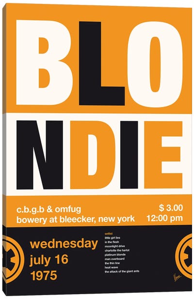 Blondie Poster Canvas Art Print - Orange Art