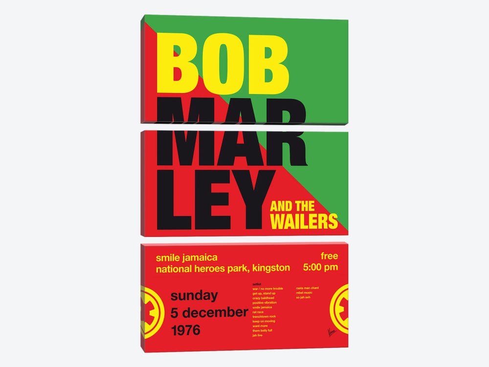 Bob Marley Poster by Chungkong 3-piece Canvas Art