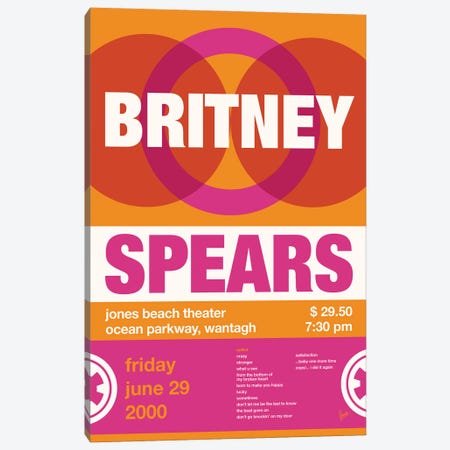 Britney Spears Poster Canvas Print #CKG1544} by Chungkong Canvas Art