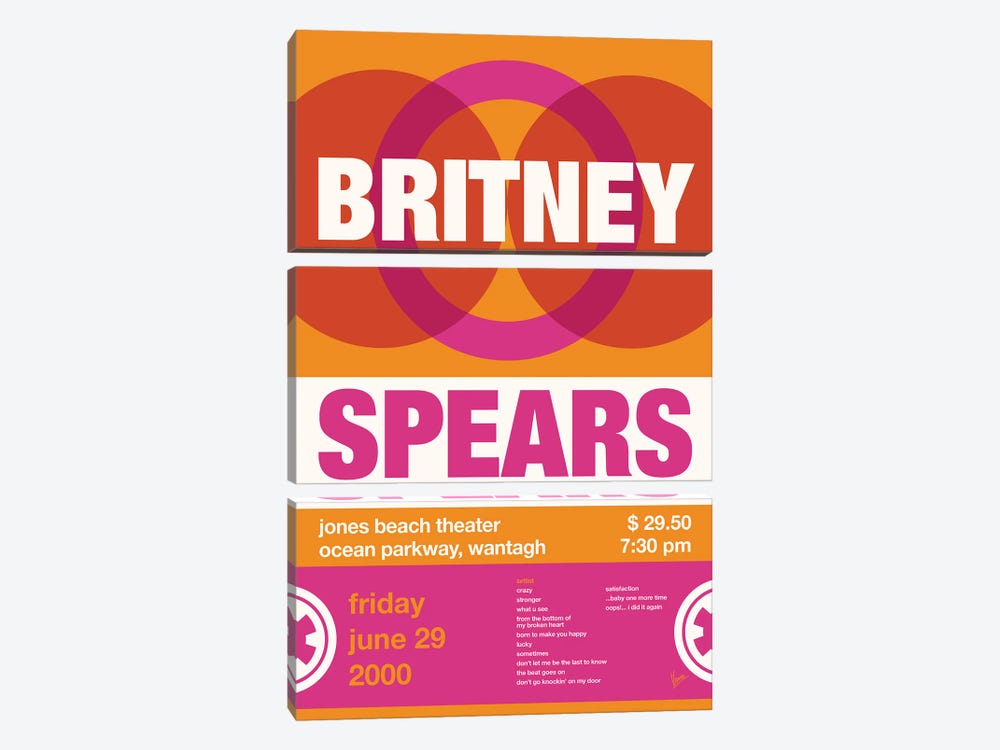 Britney Spears Poster by Chungkong 3-piece Canvas Print