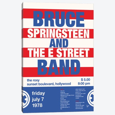 Bruce Springsteen Poster Canvas Print #CKG1545} by Chungkong Canvas Wall Art