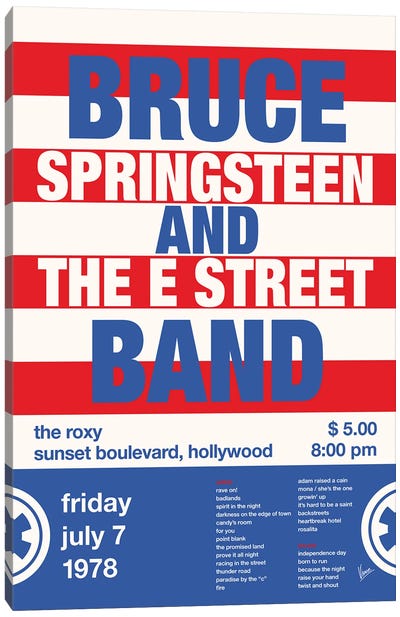 Bruce Springsteen Poster Canvas Art Print - Bruce Springsteen