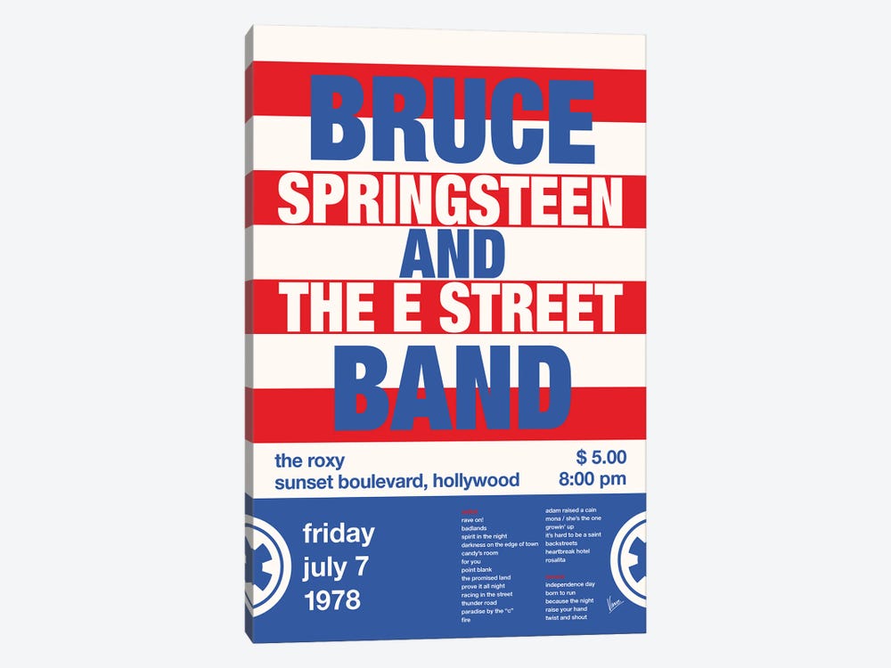 Bruce Springsteen Poster by Chungkong 1-piece Canvas Wall Art